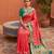 Peach soft silk blend saree with zari weaving meenakari design