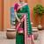 Sea green soft silk blend saree with zari weaving meenakari design