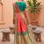 Peach soft silk blend saree with zari weaving meenakari design