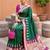 Sea green soft silk blend saree with zari weaving meenakari design