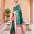 Sea green soft silk blend saree with zari weaving meenakari design