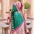 Sea green soft silk blend saree with zari weaving meenakari design