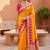Yellow soft silk blend saree with zari weaving meenakari design