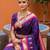Violet soft silk blend saree with zari weaving meenakari design