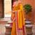 Yellow soft silk blend saree with zari weaving meenakari design