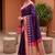 Purple soft silk blend saree with zari weaving minakari design