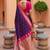 Purple soft silk blend saree with zari weaving minakari design