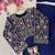 Navy blue ready to wear chinon silk lehenga saree with embroidered jacket