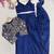 Navy blue ready to wear chinon silk lehenga saree with embroidered jacket