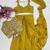 Mehendi ready to wear chinon silk lehenga saree with embroidered jacket