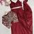 Wine ready to wear chinon silk lehenga saree with embroidered jacket