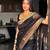 Black color art silk blend sarees with blouse