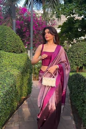 Rani color art silk blend sarees with blouse