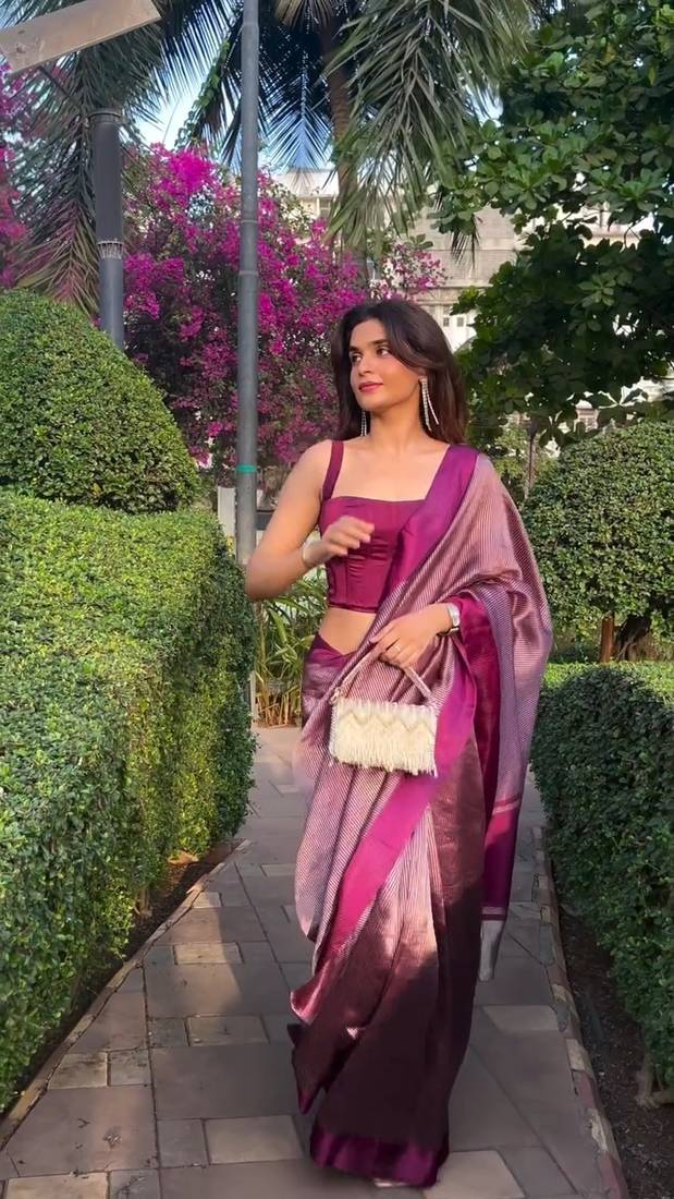Rani color art silk blend sarees with blouse