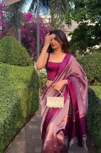 Rani color art silk blend sarees with blouse