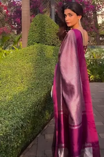 Rani color art silk blend sarees with blouse