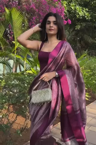 Rani color art silk blend sarees with blouse