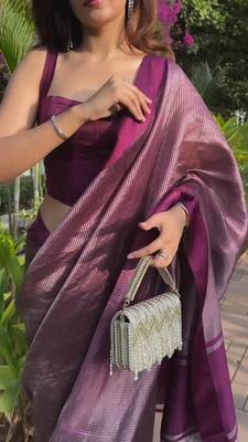 Rani color art silk blend sarees with blouse 5