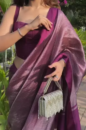 Rani color art silk blend sarees with blouse