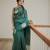Green color art silk blend sarees with blouse
