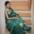 Green color art silk blend sarees with blouse