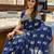 Blue color art silk blend sarees with blouse