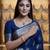 Blue color art silk blend sarees with blouse