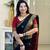 Black Red color Cotton silk blend sarees with blouse