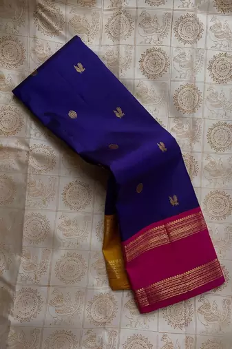 Blue Pink color art silk blend sarees with blouse