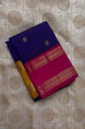 Blue Pink color art silk blend sarees with blouse