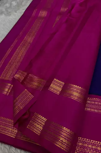 Blue Pink color art silk blend sarees with blouse