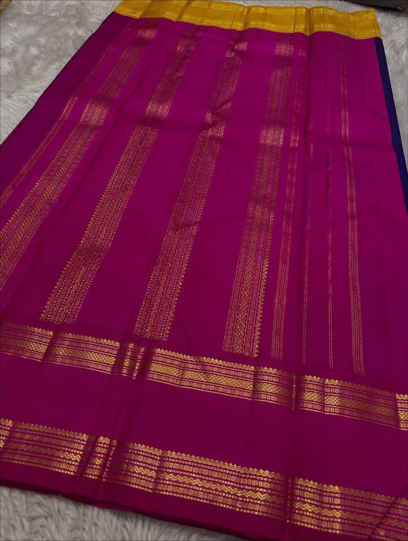 Blue Pink color art silk blend sarees with blouse