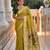 soft pure muga cotton  saree with meenakari  weaving  motifs and contrast blouse