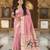 soft pure muga cotton  saree with meenakari  weaving  motifs and contrast blouse