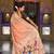 soft pure muga cotton  saree with meenakari  weaving  motifs and contrast blouse