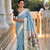 soft pure muga cotton  saree with meenakari  weaving  motifs and contrast blouse