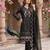 Black heavy chiffon embroidered suit with hand moti & khatli work