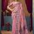 Baby pink  modal worli work with pumpum casual wear saree