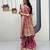 Pink color art silk jacquard latkan work pre stitched ready to wear saree with un-stitched blouse