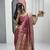 Pink color art silk jacquard latkan work pre stitched ready to wear saree with un-stitched blouse