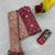 Pink color art silk jacquard latkan work pre stitched ready to wear saree with un-stitched blouse