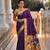 Purple faux banarasi silk saree with paithani rich weaved pallu and blouse