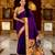 Purple faux banarasi silk saree with paithani rich weaved pallu and blouse