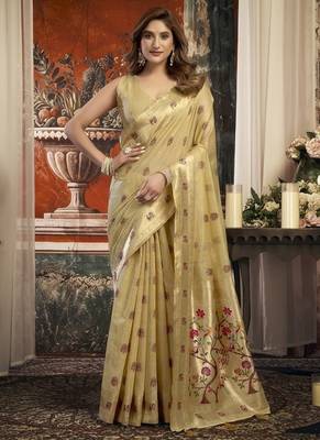Baige super kota zari boder festival wear saree 1