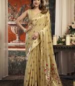 Baige super kota zari boder festival wear saree