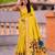 Yellow faux banarasi silk saree with paithani rich weaved pallu and blouse