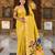 Yellow faux banarasi silk saree with paithani rich weaved pallu and blouse