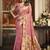 Peach super kota zari boder festival wear saree