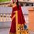 Red faux banarasi silk saree with paithani rich weaved pallu and blouse