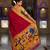 Red faux banarasi silk saree with paithani rich weaved pallu and blouse